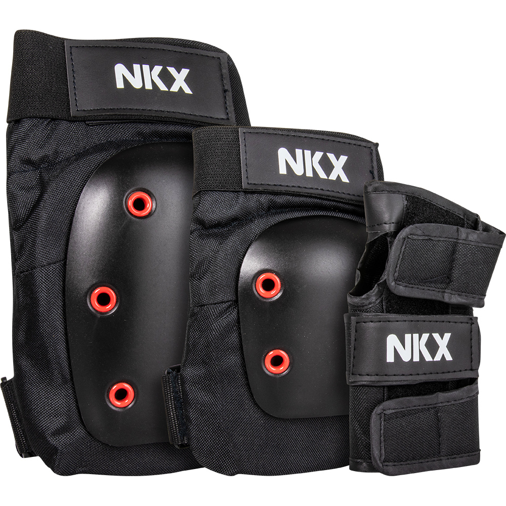 NKX 3-Pack Pro Protective Gear - Knee Pads, Elbow Pads and Wrist Guards
